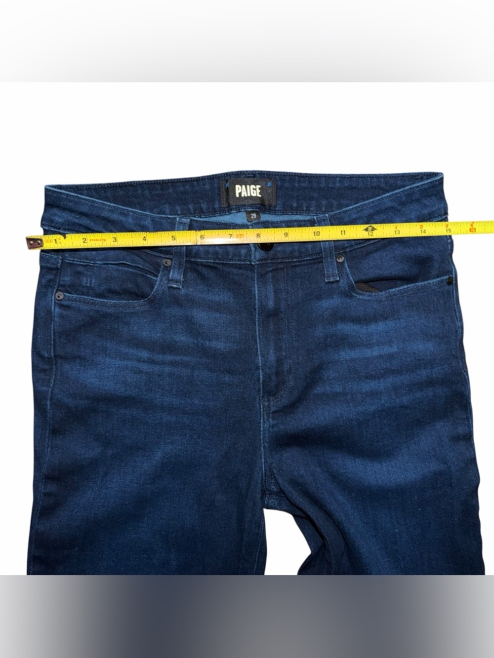 Paige Genevieve High Rise Flare Jeans Novela Dark Wash Women’s Size 29 - Picture 3 of 7